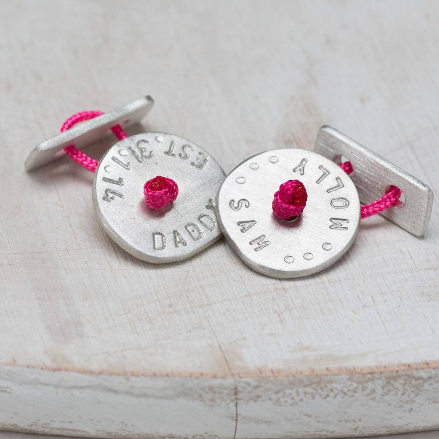 Image of Personalised Button Cufflinks, Lilac/Purple/Pink