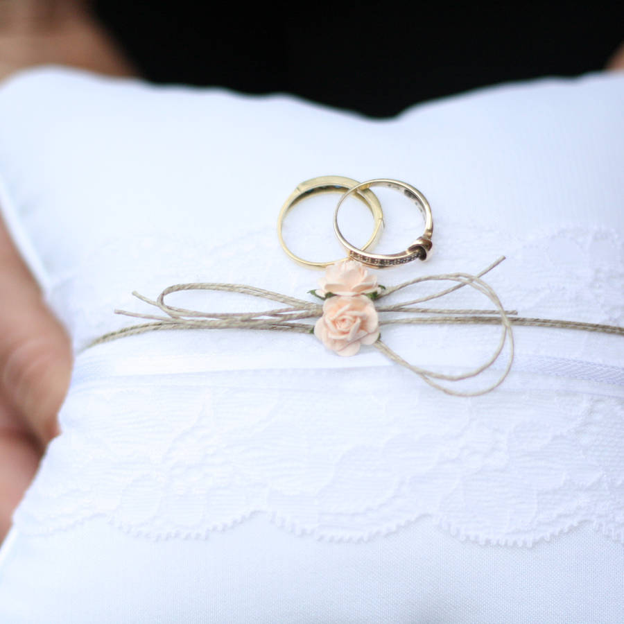 Lace And Twine Ring Cushion By The Wedding of my Dreams