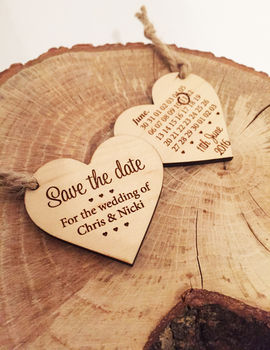 Save The Date Wooden Heart, 4 of 6