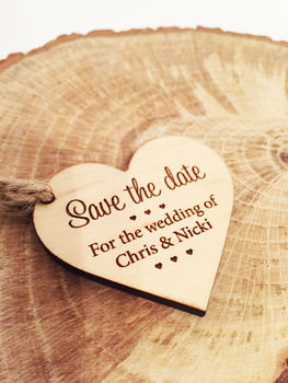 Save The Date Wooden Heart, 5 of 6
