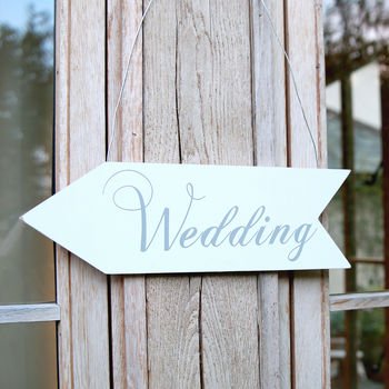 white wedding sign by red lilly | notonthehighstreet.com