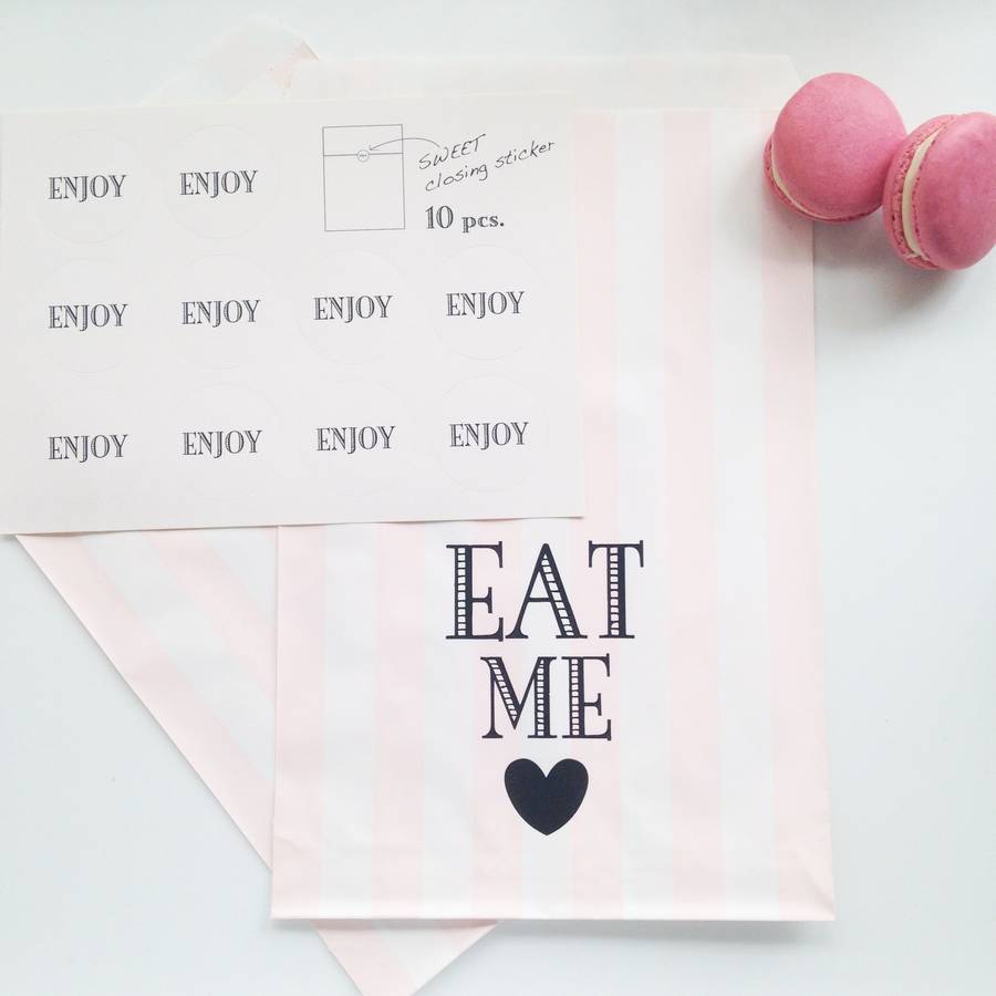 Eat Me Stripe Party Bags By The Sweet Party Shop | notonthehighstreet.com