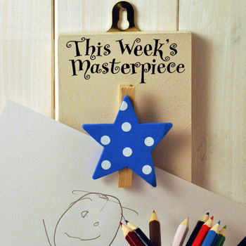 'This Week's Masterpiece' Wooden Peg Blue Star, 2 of 2