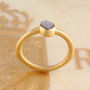Raw Diamond April Birthstone Gold Plated Silver Ring, thumbnail 3 of 4