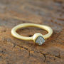 Raw Diamond April Birthstone Gold Plated Silver Ring, thumbnail 1 of 4