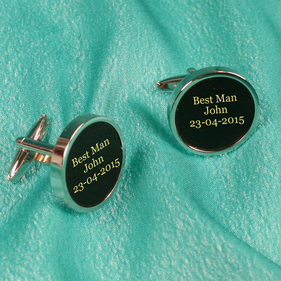 personalised 'best man' cufflinks gift set by