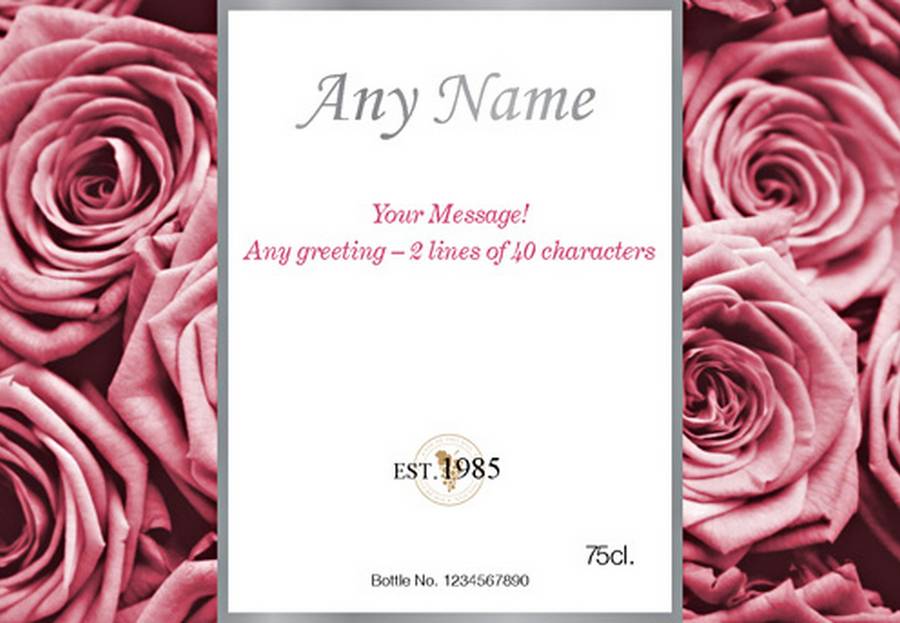Roses Personalised Rosé Wine Bottle Labels By Chalk And Cheese Candles