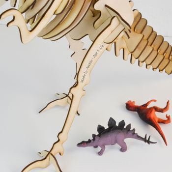 Personalised Wooden Dinosaur Skeleton Model Kit, 3 of 4