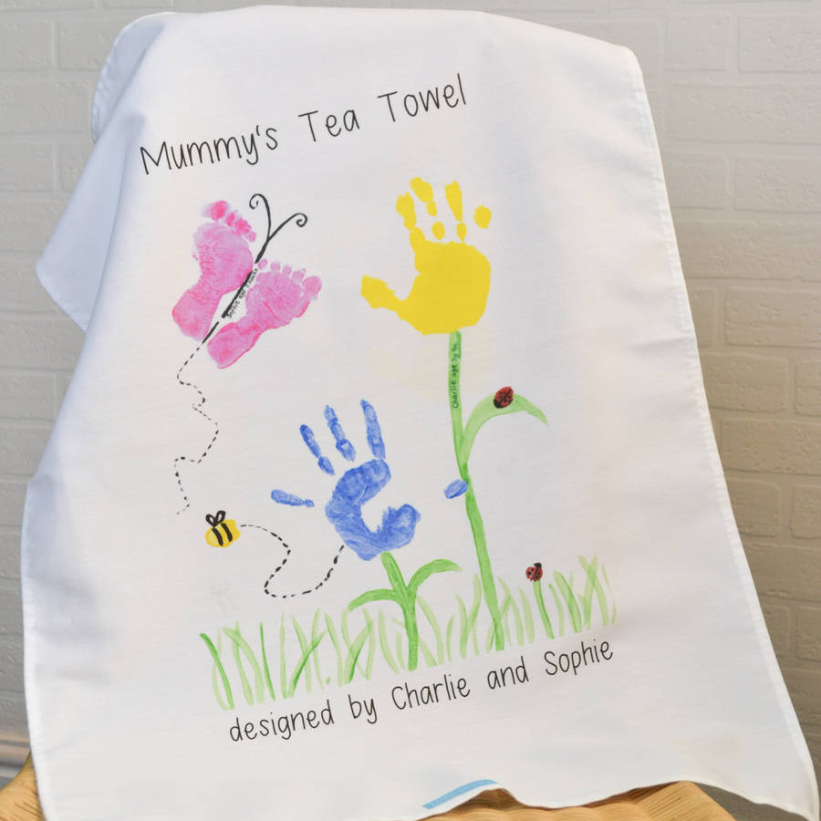 Personalised Tea Towel Children's Drawing Gift Gift From Kids Kids