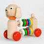 Personalised Wooden Dog Abacus Rattle Toy, thumbnail 1 of 3