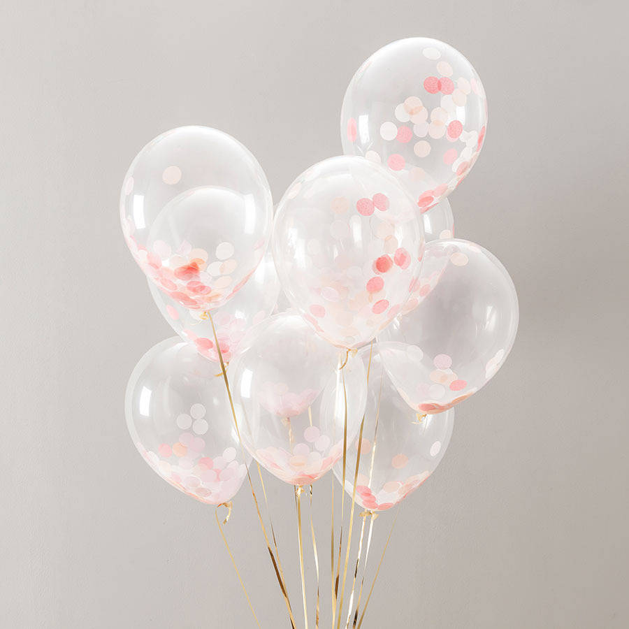 pack of 14 peach blossom confetti balloons by bubblegum balloons ...