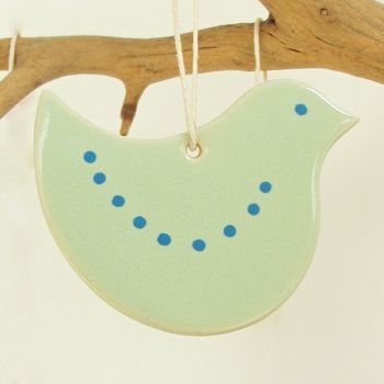 Ceramic Chick / Robin / Heart Hanging Decoration, 4 of 12