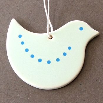 Ceramic Chick / Robin / Heart Hanging Decoration, 8 of 12