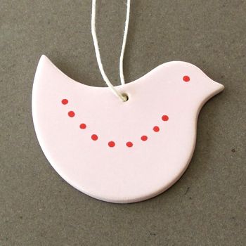 Ceramic Chick / Robin / Heart Hanging Decoration, 9 of 12