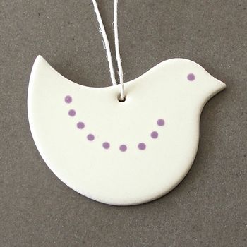 Ceramic Chick / Robin / Heart Hanging Decoration, 10 of 12