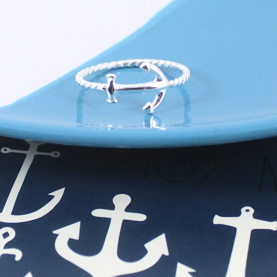Anchor Ring In Sterling Silver, 1 of 2