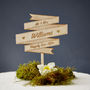 Personalised Wooden Banner Wedding Cake Topper, thumbnail 5 of 5