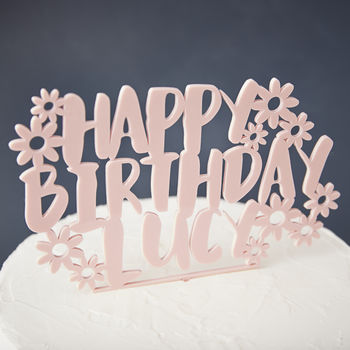 Floral Personalised Birthday Cake Topper, 6 of 6