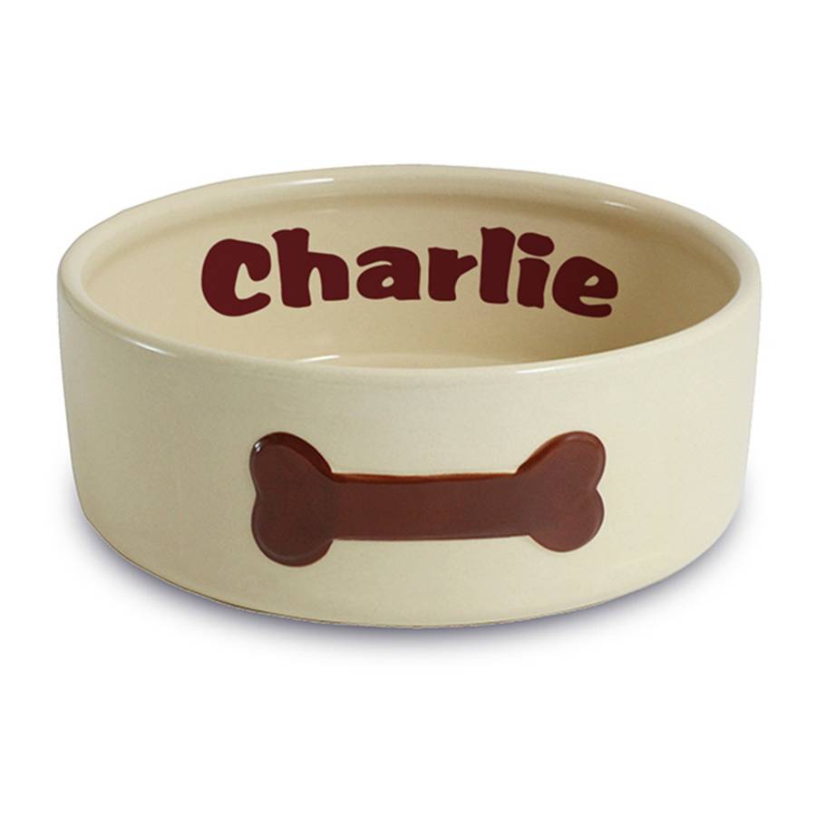 Ceramic Brown Dog Bowl Paws By Jonny's Sister | notonthehighstreet.com