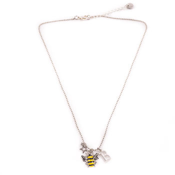 Enamel Bee Charm Necklace, 2 of 3