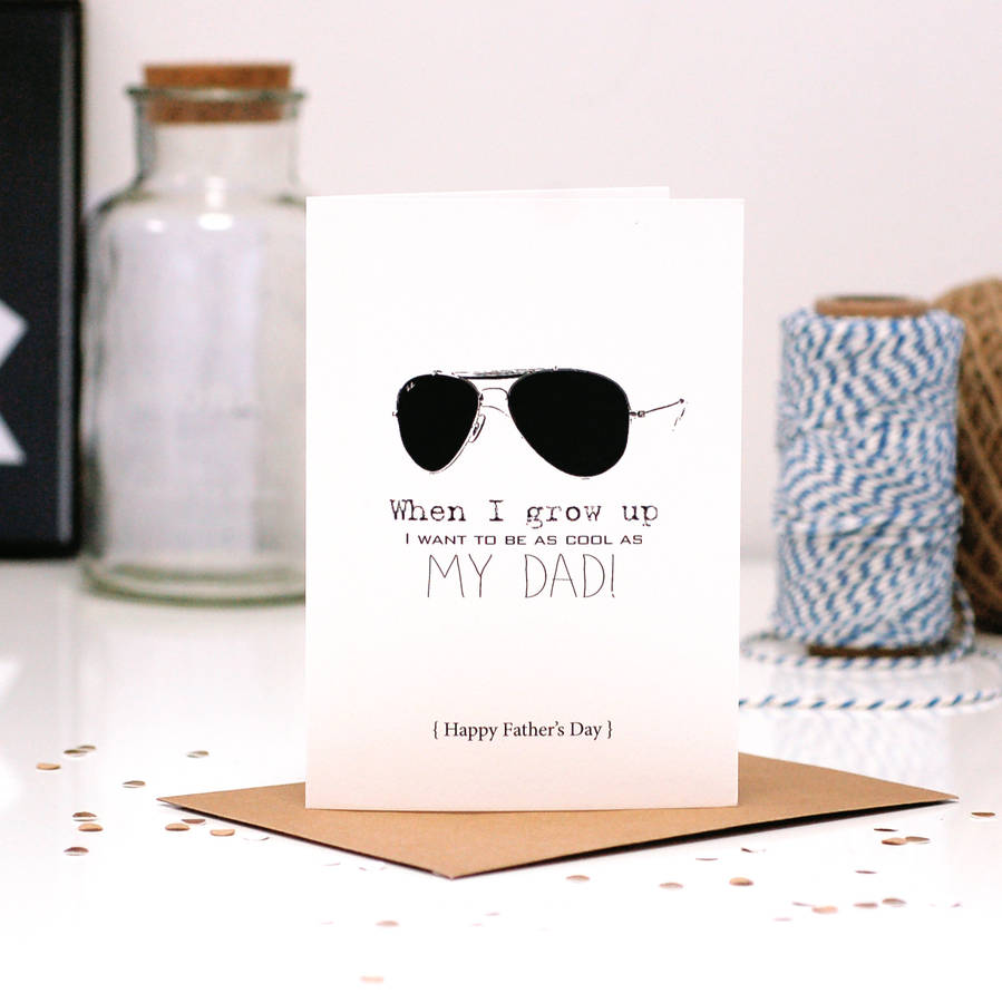 cool dad fathers day sunglasses card by made with love designs ltd