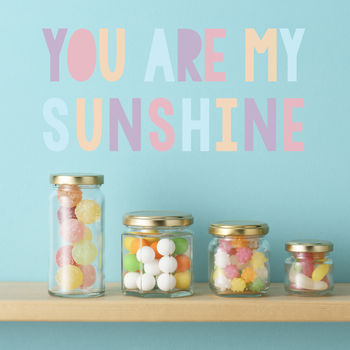 'You Are My Sunshine' Pastel Children's Wall Sticker, 3 of 4