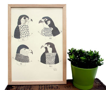 Art Print 'Birds Of Prey' A Two Colour Screen Print, 2 of 3
