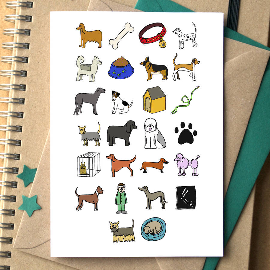 dog alphabet card by becka griffin illustration | notonthehighstreet.com