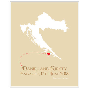 Engaged In Croatia Personalised Print, 7 of 12