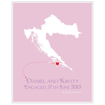 Engaged In Croatia Personalised Print, 9 of 12