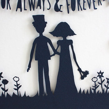 'Always And Forever' Wedding Print Or Papercut In Mount, 6 of 12