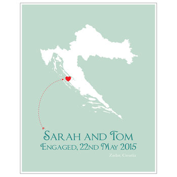 Engaged In Croatia Personalised Print, 5 of 12