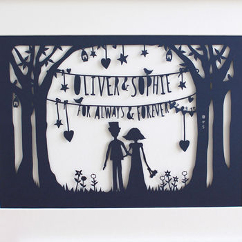 'Always And Forever' Wedding Print Or Papercut In Mount, 7 of 12