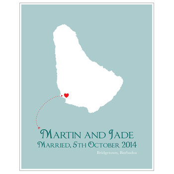 Wedding In Barbados Personalised Print, 9 of 11