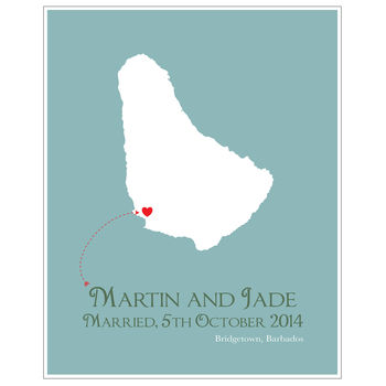 Wedding In Barbados Personalised Print, 10 of 11
