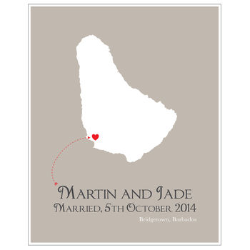 Wedding In Barbados Personalised Print, 11 of 11
