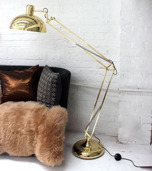 Golden Angled Floor Lamp, 2 of 9