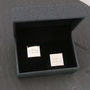 Silver Square Personalised Engraved Cufflinks, thumbnail 2 of 5