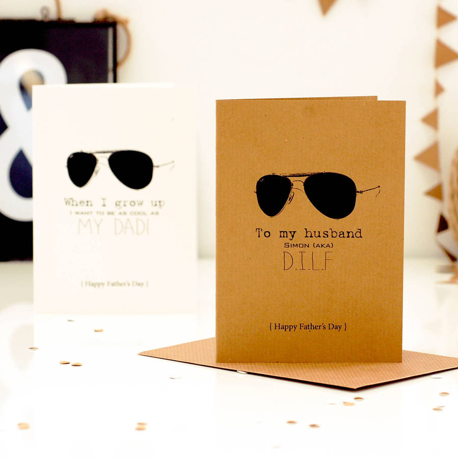 Cool Dad Personalised Fathers Day Sunglasses Card By The Luxe Co