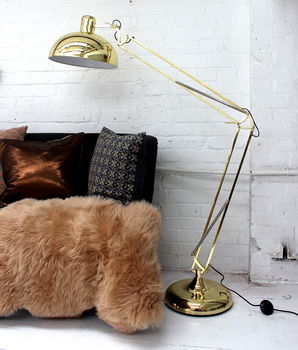 Golden Angled Floor Lamp, 3 of 9