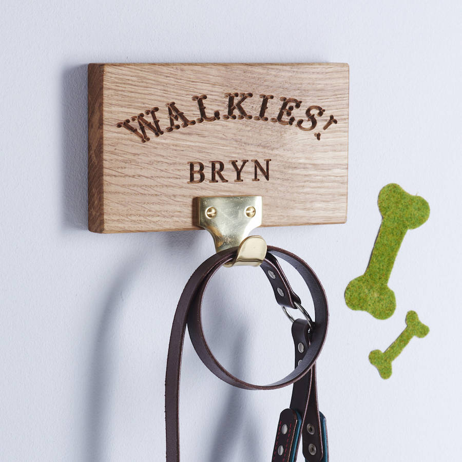 Gift For Dog Lovers LC645 Personalised Dog Lead Hook Walkies Personalised Hooks Dog Lead Holder Gifts For Pets