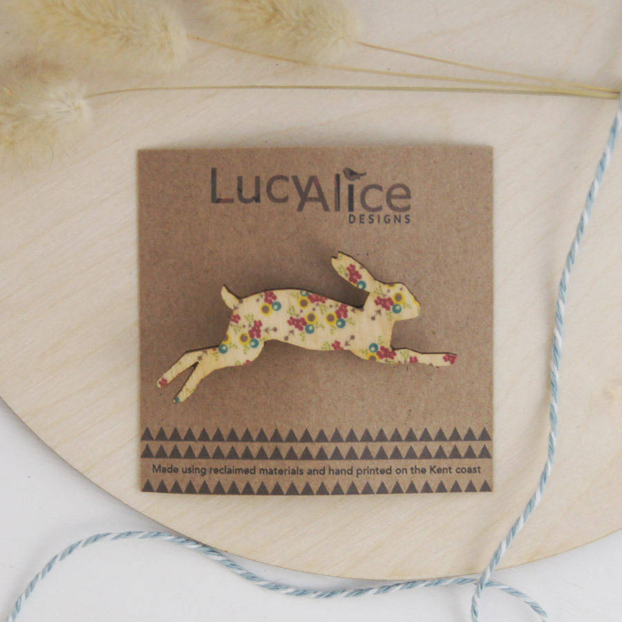 floral hare brooch by lucy alice designs | notonthehighstreet.com
