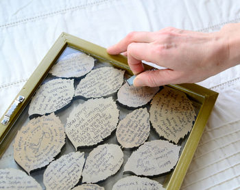 Personalised Leaf Guest Book With Double Sided Frame, 8 of 11