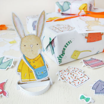 Dress Up A Rabbit Activity Wrapping Paper Set, 2 of 12