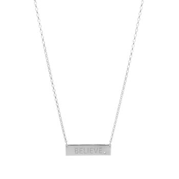 Personalised Bar Necklace With White Sapphire, 2 of 5