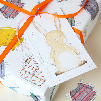 Dress Up A Rabbit Activity Wrapping Paper Set, 10 of 12