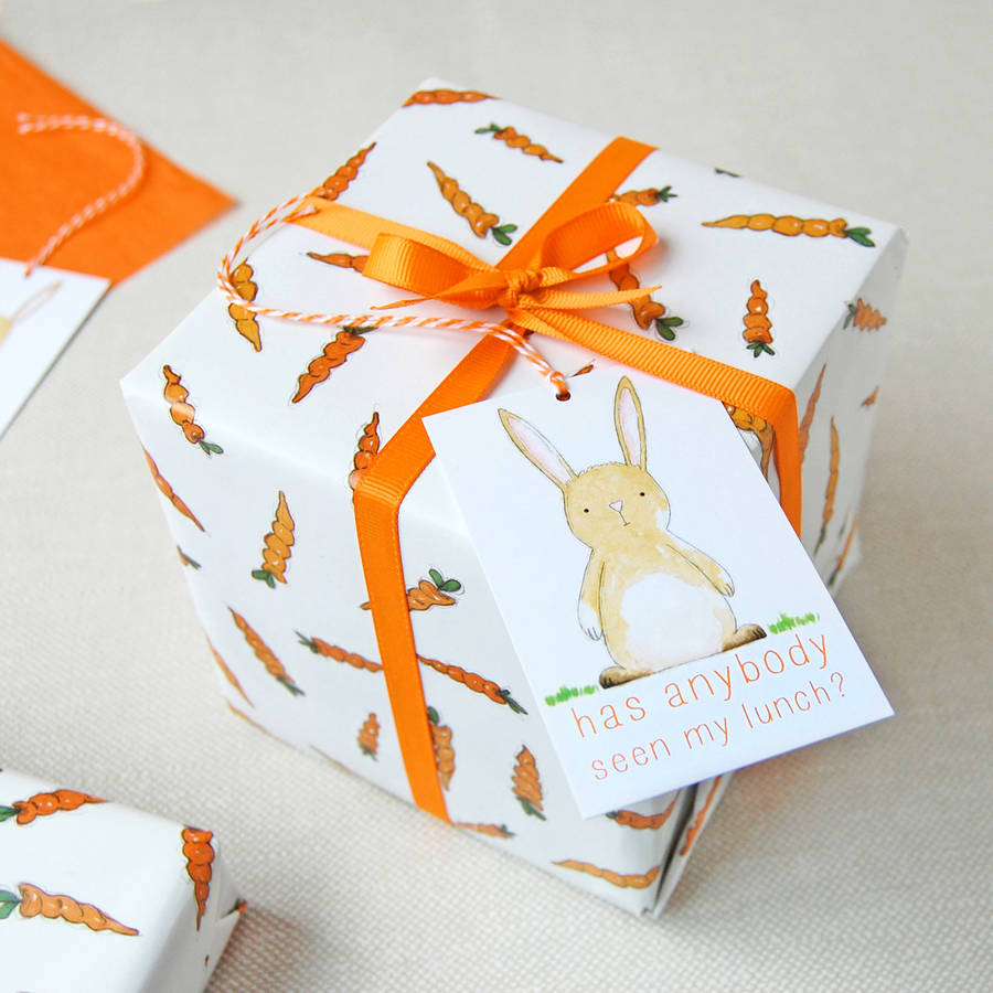 Carrots And Rabbits Wrapping Paper Set, 1 of 5