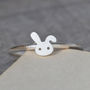 Small Bunny Ring With Floppy Ear, thumbnail 1 of 3