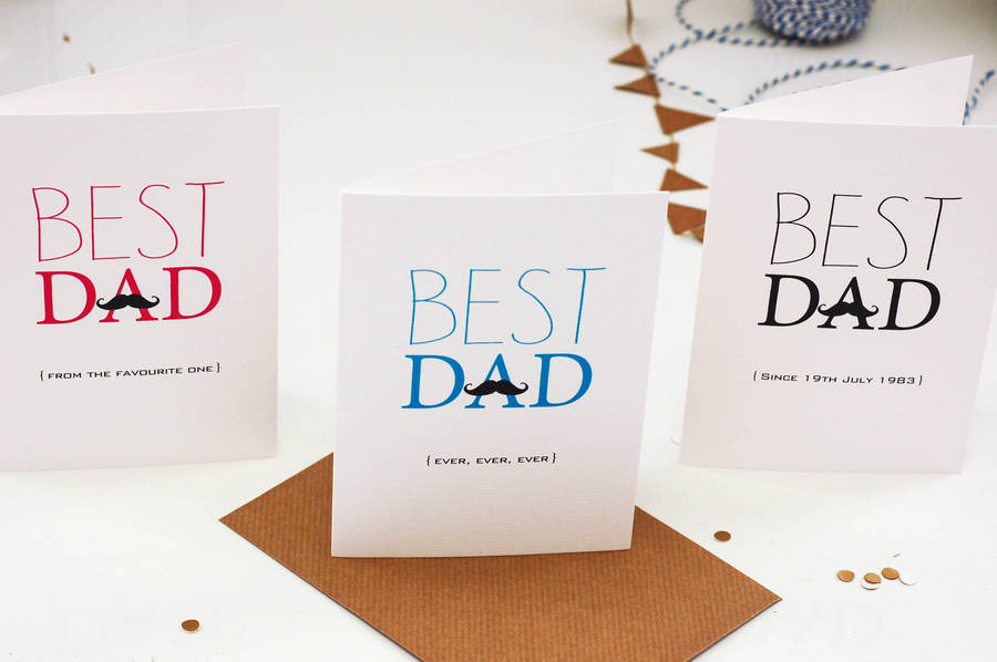 Best Dad Moustache Personalised Fathers Day Card By The Luxe Co ...