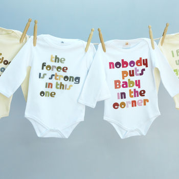 'The Force Is Strong In This One' Film Quote Babygrow, 6 of 11